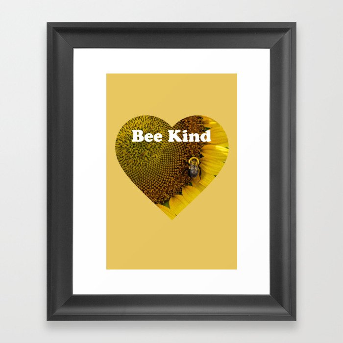 Bee Kind Heart Framed Art Print