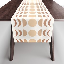 Moon Phases 5 in Shades of Terracotta and Beige Table Runner