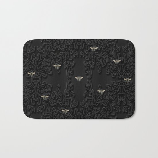 Black Bees Bath Mat
