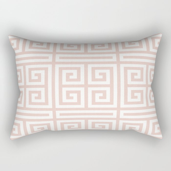 greek key - pink Rectangular Pillow