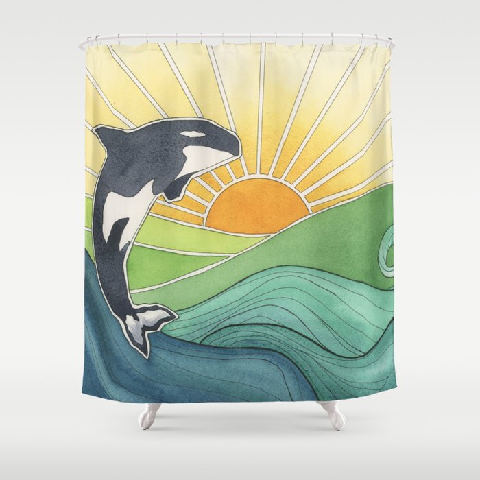 Westcoast Orca Shower Curtain