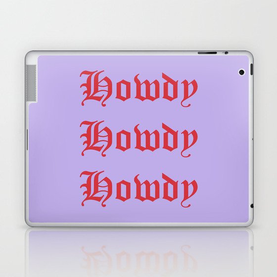 Old English Howdy Red and Lavender Laptop & iPad Skin
