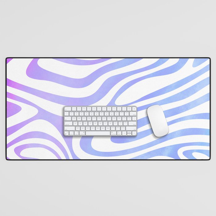 Abstract Lilac Violet Teal Gradient Marble Desk Mat