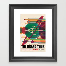 NASA Retro Space Travel Poster The Grand Tour Framed Art Print