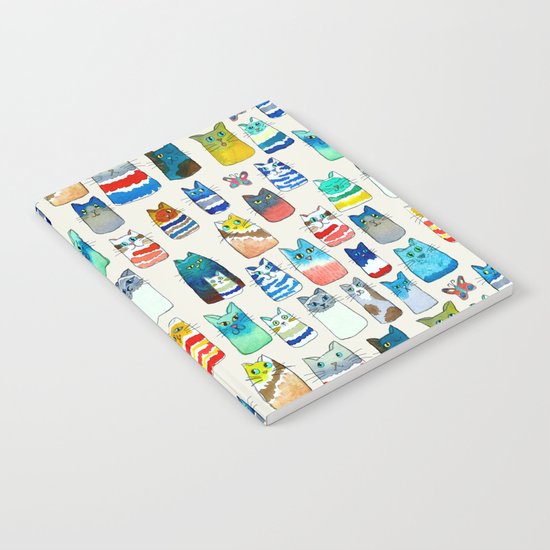 Lots of Watercolor Kitty Cats Notebook