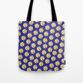 Sleepy emoticon pattern Tote Bag