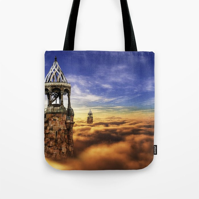 Fantasy Castle Sky Tower On Cloud Tote Bag