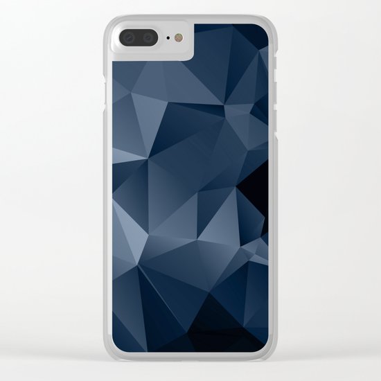 Black and blue polygonal pattern . Clear iPhone Case