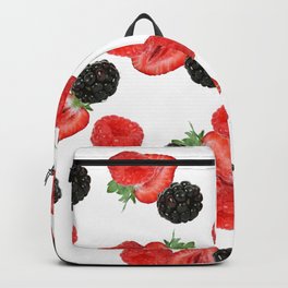 Strawberry Raspberry Blueberry Fruits pattern #fruits #society6 Backpack
