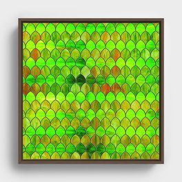 Green Stained Glass Framed Canvas