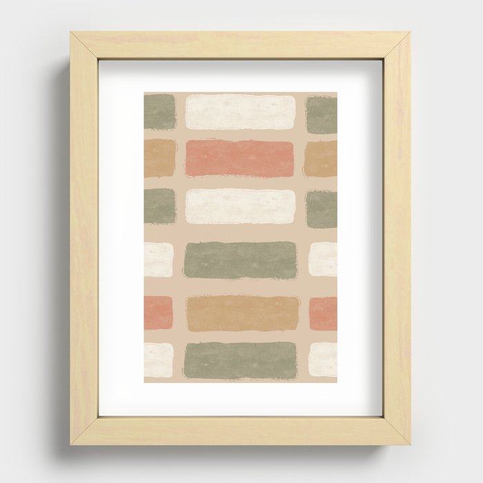 hampton painted blocks multi 1 Recessed Framed Print