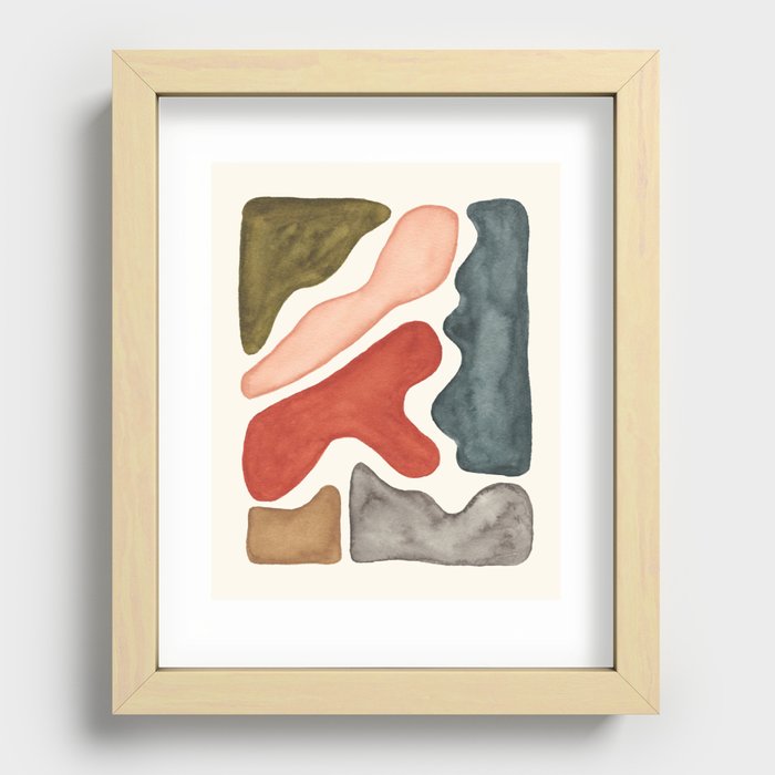 Blob Watercolor Recessed Framed Print