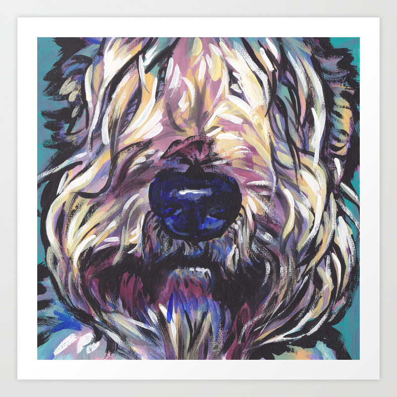 Wheaten Terrier Fun Dog Portrait Bright Colorful Pop Art Painting By Lea Art Print By Wilddogs Society6