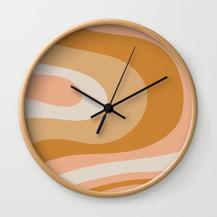 Organic Topography Earth Tone Abstract Wall Clock