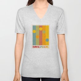 Love Pride - Retro Stripes and dots V Neck T Shirt