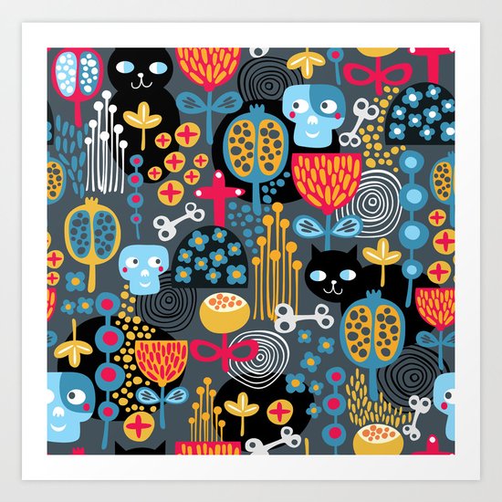 Funny cemetery. Art Print