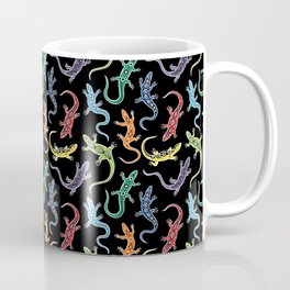 Lizards Geckos Reptiles Decorative Animal Pattern Coffee Mug | Ink, Bohemian, Spectrum, Tribal, Graphicdesign, Gecko, Lizard, Rainbow, Reptile, Colorful 