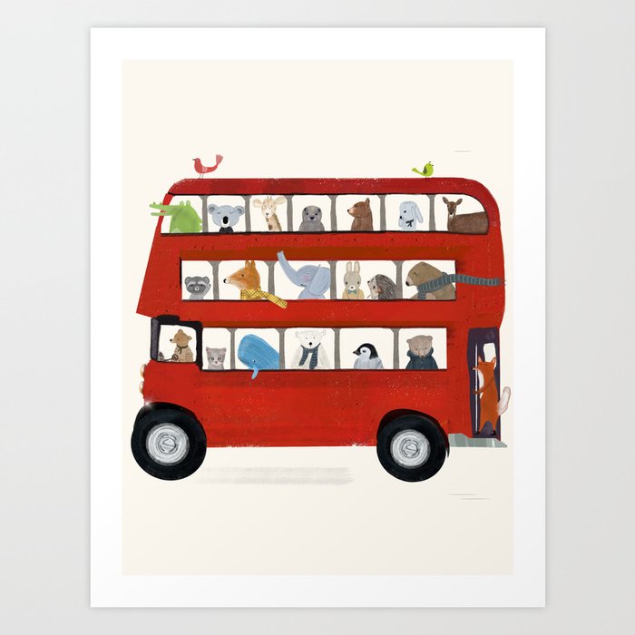 the big little red bus Kunstdrucke the big little red bus Kunstdrucke