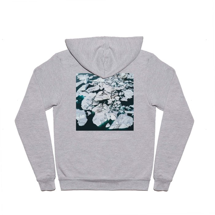 Icelandic glacier icebergs from above - Landscape Photography Hoody