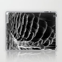 Greylag goose feathers in black and white | Bird feather texture Laptop Skin