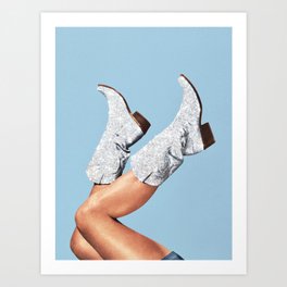 These Boots - Glitter Blue II Art Print