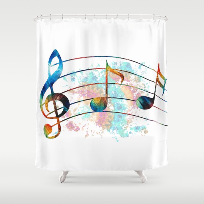 Magical Musical Notes - Colorful Music Art by Sharon Cummings Shower Curtain