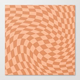 Beige nude swirl checker Canvas Print