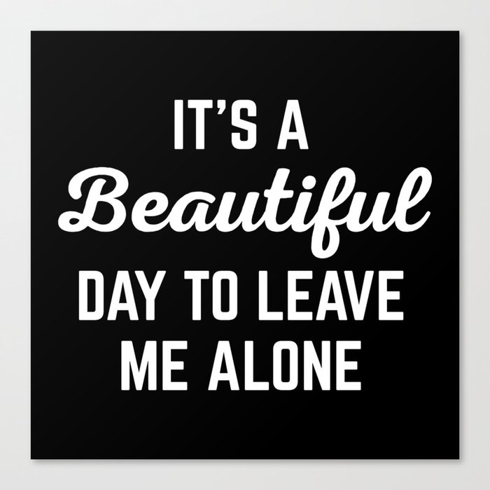 It's A Beautiful Day Funny Sarcastic Rude Quote Canvas Print