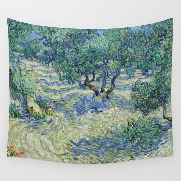 Olive Orchard by Vincent van Gogh Wall Tapestry
