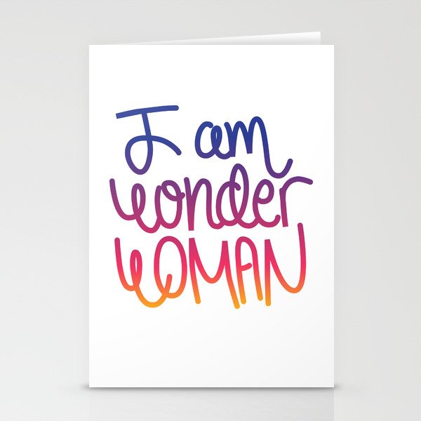 Woman power inspiration quote in a colorful gradient Stationery Cards