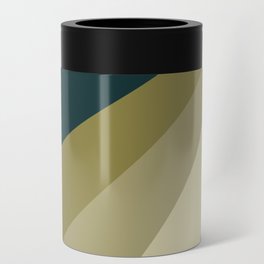 Green and blue diagonal retro stripes Can Cooler