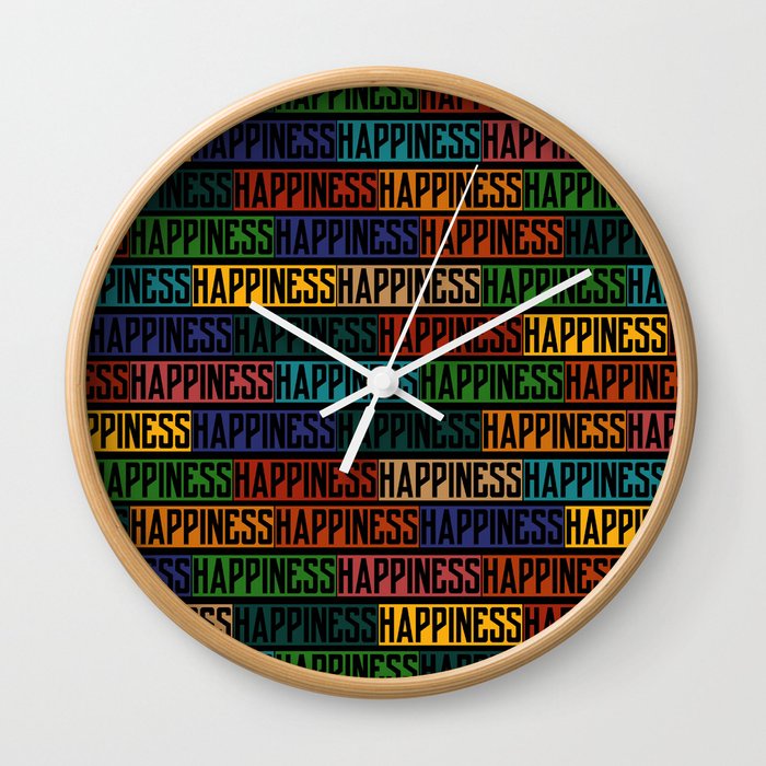 Happiness Colorful dark Wall Clock