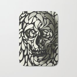 Skull Bath Mat | Abstract, 3D, Illustration, Oct17Cb, Digital, Art, Fancy, Black and White, Drawing, Istanbul 