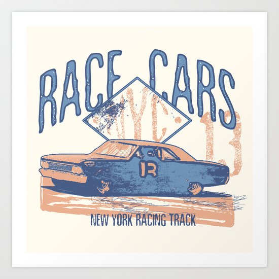 Race cars Art Print