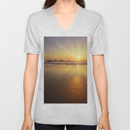 Sunset over the Pacific  Unisex V-Neck