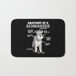 Anatomy Of A Schnauzer Cute Dog Puppy Bath Mat