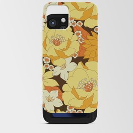 Yellow, Orange and Brown Vintage Floral Pattern iPhone Card Case
