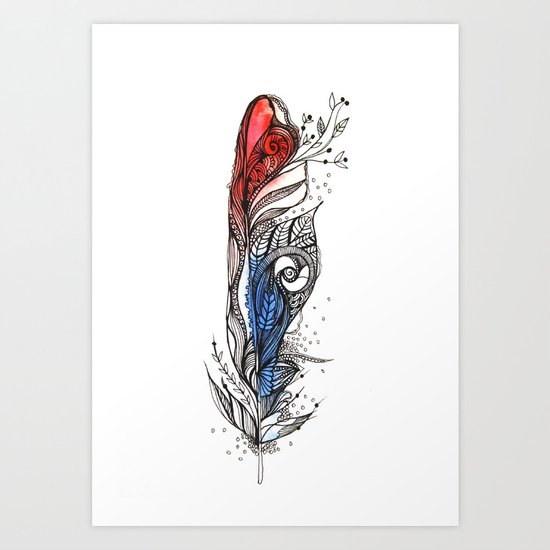 Eye-ris Feather Art Print