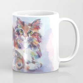 Patch and Stitch, Mama and Baby Coffee Mug | Kitten, Watercolor, Print, Cat, Kitty, Purr, Kids, Artwork, Calicocat, Feline 