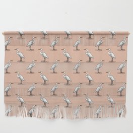 egrets - peach Wall Hanging