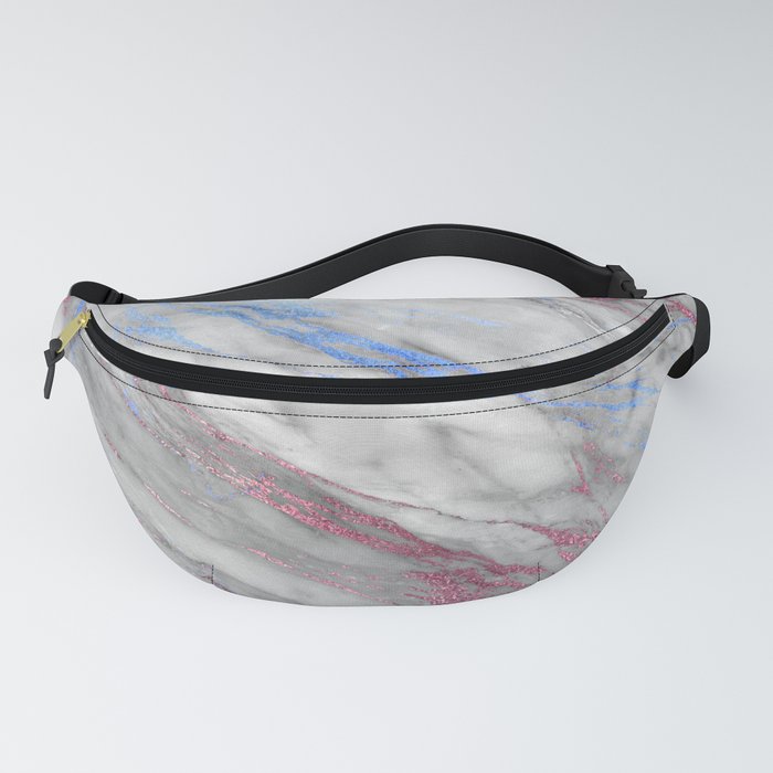 Elegant modern faux rose gold blue abstract marble Fanny Pack