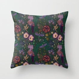 Secret Garden Green Throw Pillow