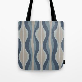 Mid Century Modern Hourglass Abstract Pattern in Neutral Blue Gray   Tote Bag