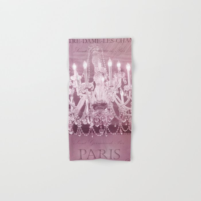 Paris Pink White Sparkling Crystal Chandelier Wall Art And Home Decor Hand Bath Towel By Kathyfornal Society6 Paris Pink White Sparkling Crystal, Pink Chandelier Wall Art