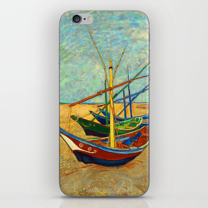 Fishing Boats on the Beach at Les Saintes-Maries-de-la-Mer, 18 by Vincent van Gogh iPhone Skin