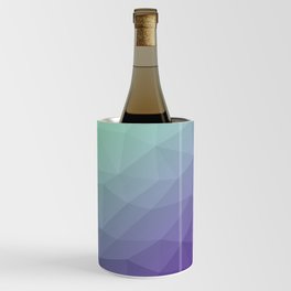 Purple green ombre gradient geometric mesh pattern Wine Chiller