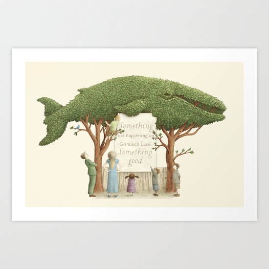 The Night Gardener - Whale Display Art Print