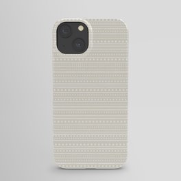 Bamako Textured Striped and Dotted Pattern in Pale Beige Cream and White iPhone Case