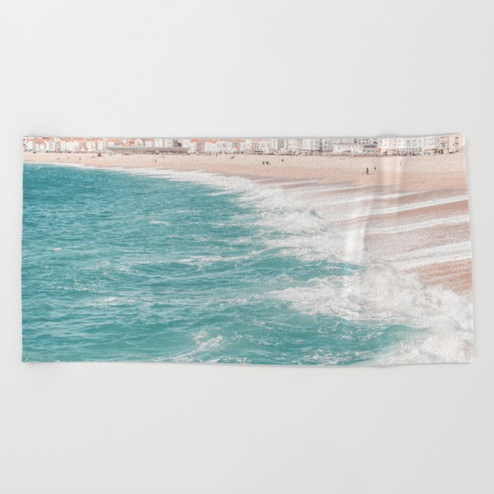 Aerial Beach Print - Ocean - Beach Village Houses - Sea - Travel photography Beach Towel