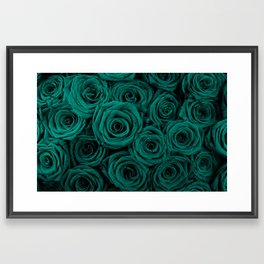 emerald green roses Framed Art Print